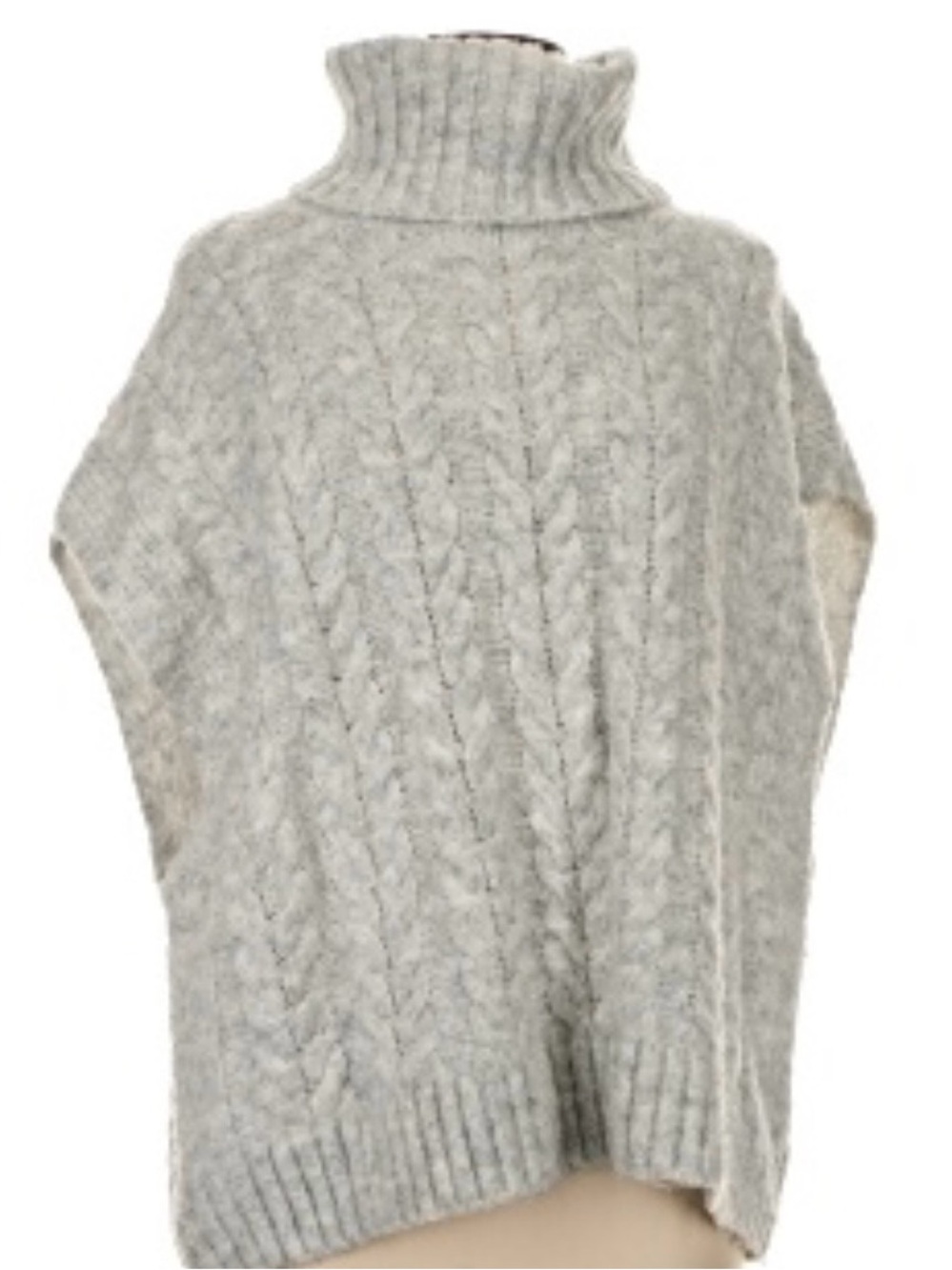 Joie Sz Medium Light Gray Cable Knit Turtleneck Sweater Vest • NEW!